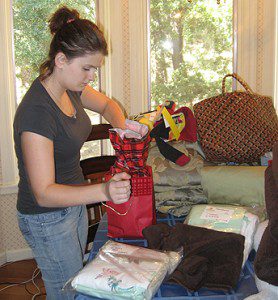 volunteer packing articles for a birth mom