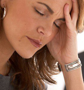 woman looking stressed