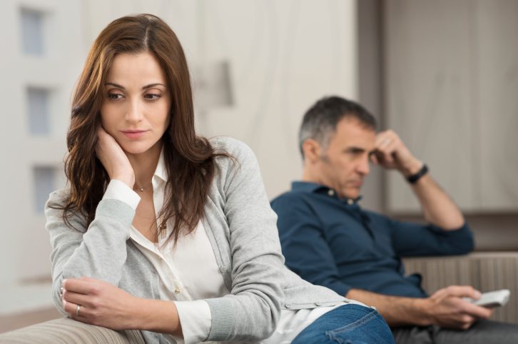 depressed couple looking away from each other