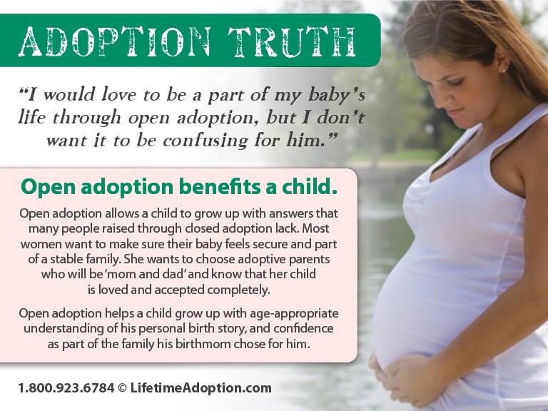 Adoption truth graphic with photo of pregnant woman