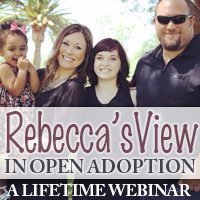 Graphic for webinar with birth mother Rebecca