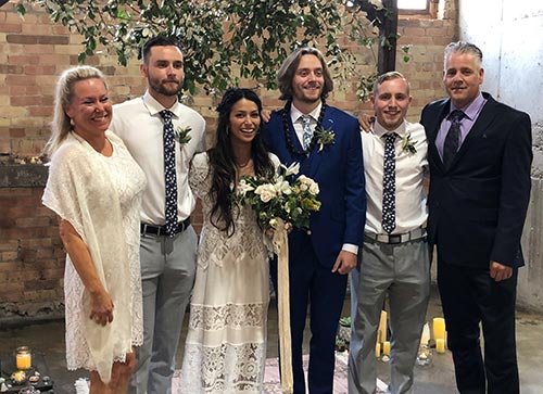 peer support counselor Tammy at her biological son's wedding