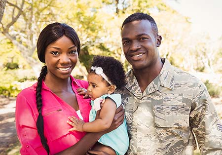Military couple with baby