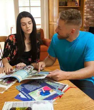 birth parents looking at profiles