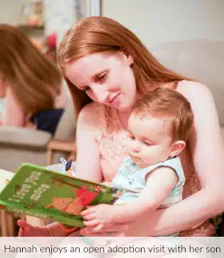 Birth mother Hannah enjoys an open adoption visit with her son