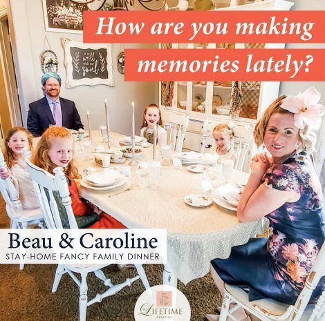 Adoptive family Beau and Caroline's fancy tea party