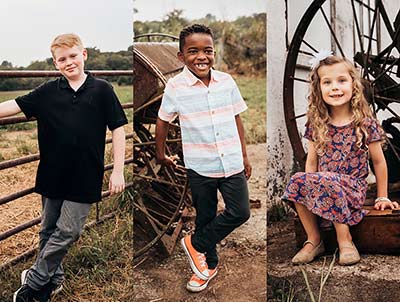 Dustin and Tami's children, all of whom joined the family through domestic adoption!