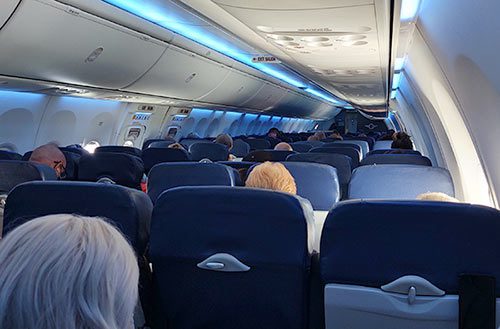 Social distancing on a Southwest flight, September 2020