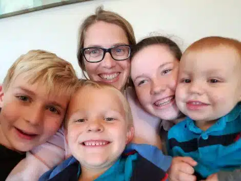Erin with her four children