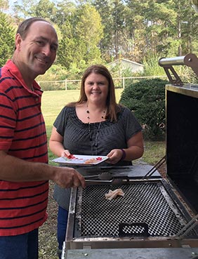 Bryan and Michele barbequing 