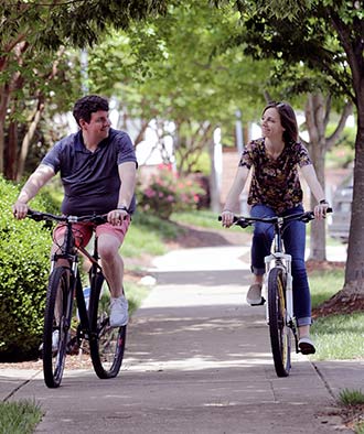 Jonathan and Allison on a bike ride together