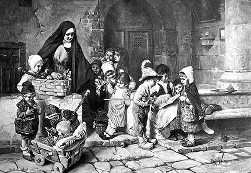 Nuns in orphanage