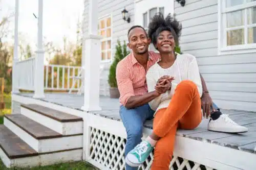 Couple on porch for home study