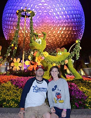 Chris and Amanda in Epcot at Disney World 