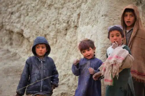 A group of Afghan children