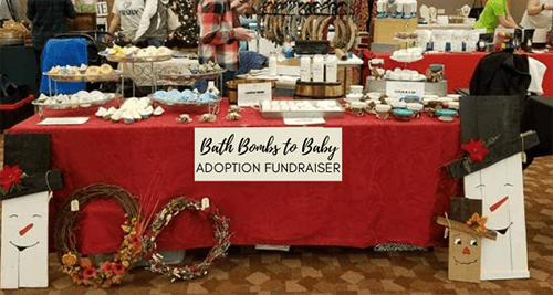 Bath bombs for sale at a craft fair, as part of one couple's adoption fundraiser ideas