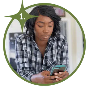 woman looking at phone how to start the adoption process 1