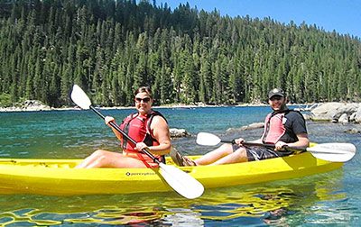 Hopeful adoptive parents Rachel and Josh kayaking