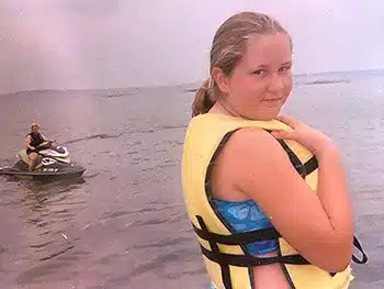Wittne having fun at the lake as a child