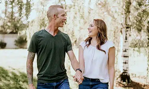 Hopeful adoptive parents Tim and Amanda in Nevada share a laugh together