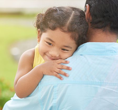 girl hugging dad