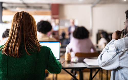 High school students at a sex education class