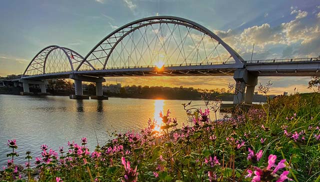 LIttle Rock Arkansas Bridge at Sunset Little Rock Arkansas Bridge at Sunset