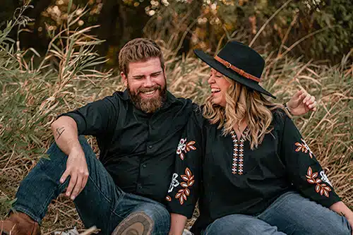 Hopeful adoptive parents Max and Sarah share a laugh