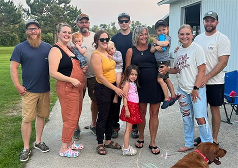 Chad and Taylor with their extended family